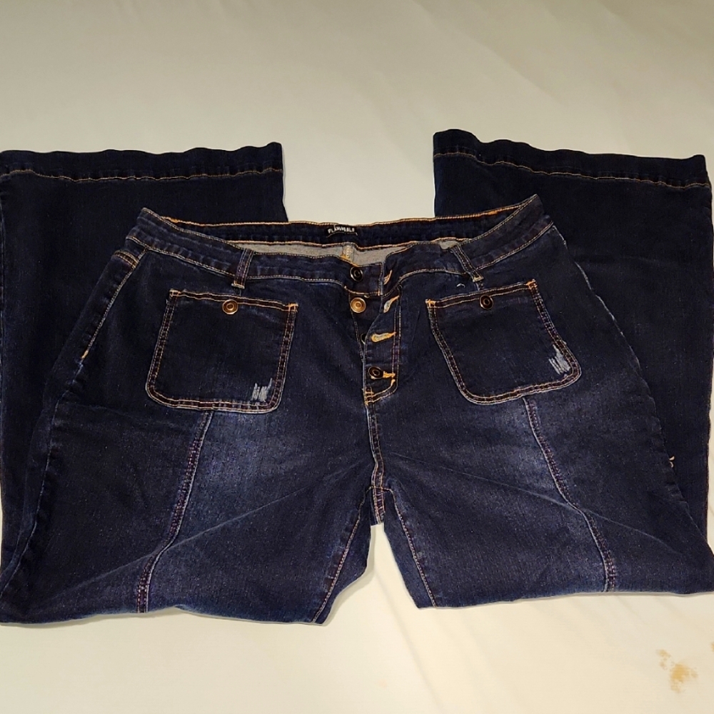Flamingals Wide Leg Button Front Jeans. Size 4X NWOT